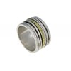 Bague Argent 925 et Laiton Tube Martelé et ses Anneaux Mobiles - vue V2