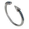 Bague Argent 925 Rhodié Flèche et Points Bleus - vue V1
