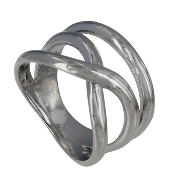 Bague Argent 925 Rhodié Croisée