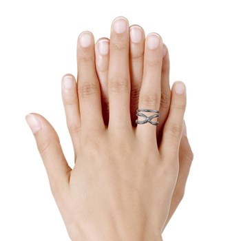 Bague Argent 925 Rhodié Croisée