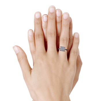 Bague Argent 925 Pavé Carré d'Agate Blanche