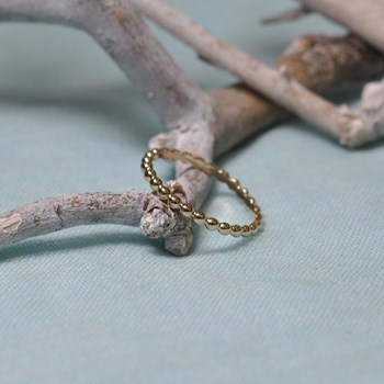 Bague Plaqué Or Anneau de Billes