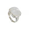 Bague Argent 925 Pavé Carré de Nacre Ivoire - vue V2