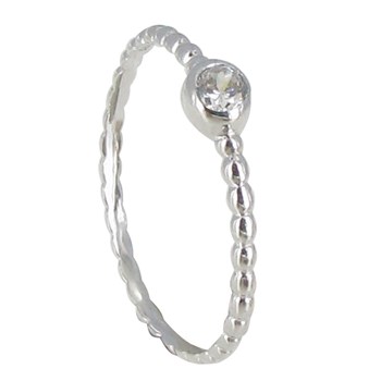 Bague Argent 925 Anneau de Billes et strass Cristal