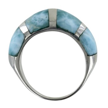 Bague Argent 925 Rayures de Larimar