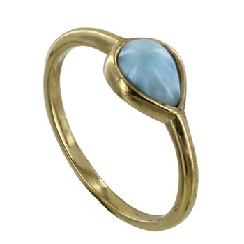 Bague Plaqué Or Goutte de Larimar