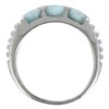 Bague Argent Trois Carrés de Larimar - vue V2