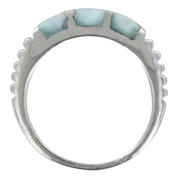 Bague Argent 925 Trois Carrés de Larimar