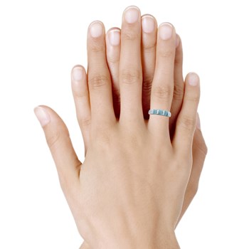 Bague Argent 925 Trois Carrés de Larimar