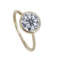 Bague Plaqué Or Solitaire Serti Clos