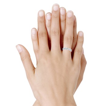 Bague Argent 925 Rhodié Perles Plates