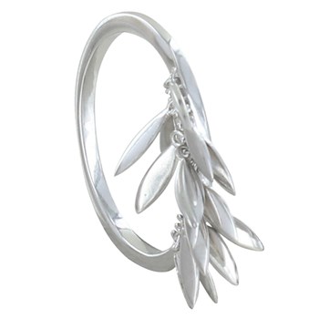 Bague Argent 925 Rhodié Petites Feuilles