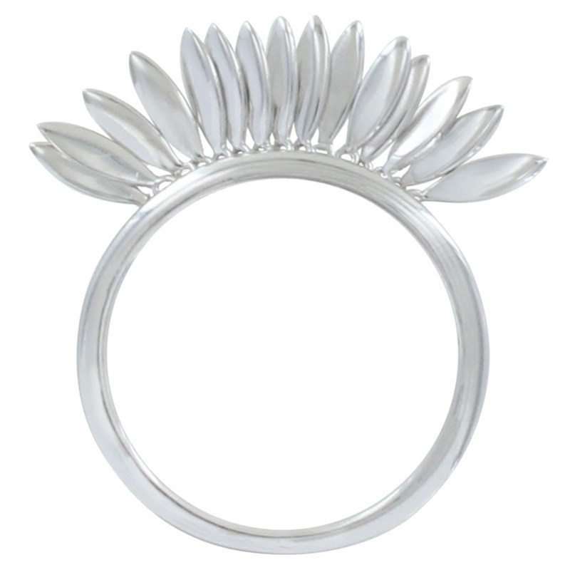 Bague Argent Rhodié Petites Feuilles - vue 2