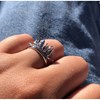 Bague Argent Rhodié Petites Feuilles - vue V4