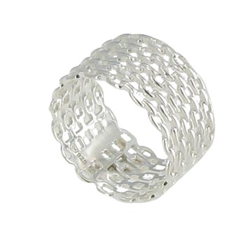 Bague Argent 925 Tube de Chaines