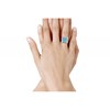 Bague Argent 925 Carré et Larimar Dominicain - vue V4