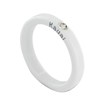 Bague Diamant Blanc Résine Blanche et Argent 925 - vue V1