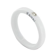 Bague Diamant Blanc Résine Blanche et Argent