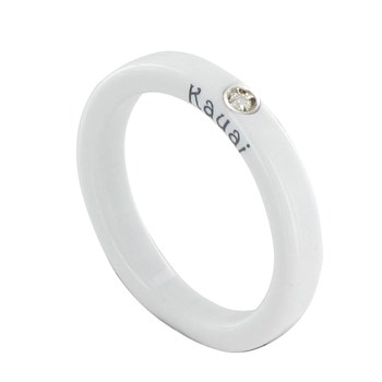 Bague Diamant Blanc Résine Blanche et Argent 925