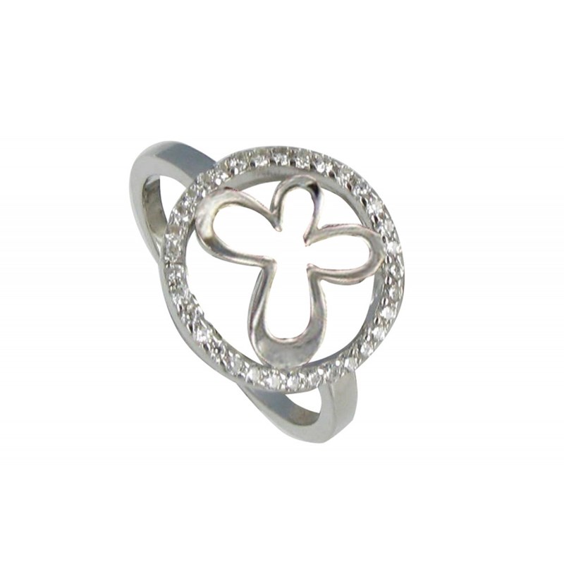 Bague Argent Papillon de Lune et Strass - vue 2