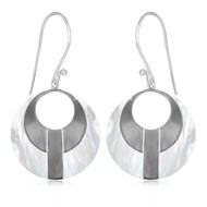 Boucles d'oreille nacre blanche naturelle en argent massif rond - Bijou élégant pour sublimer votre allure