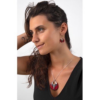 Boucles d'oreille corail naturel Argent massif 925 Forme Ronde