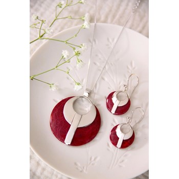 Boucles d'oreille corail naturel Argent massif 925 Forme Ronde