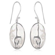 Boucles d'Oreille Yoga Pincha Mayurasana en Argent 925 et Nacre Blanche | Collection Zen ADEN
