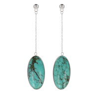 Boucles d'oreille Femme turquoise et argent rhodié 925-000