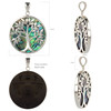 Cadeau bijoux symbole Arbre de vie Pendentif Nacre abalone Argent  rhodié rond femme - vue V3