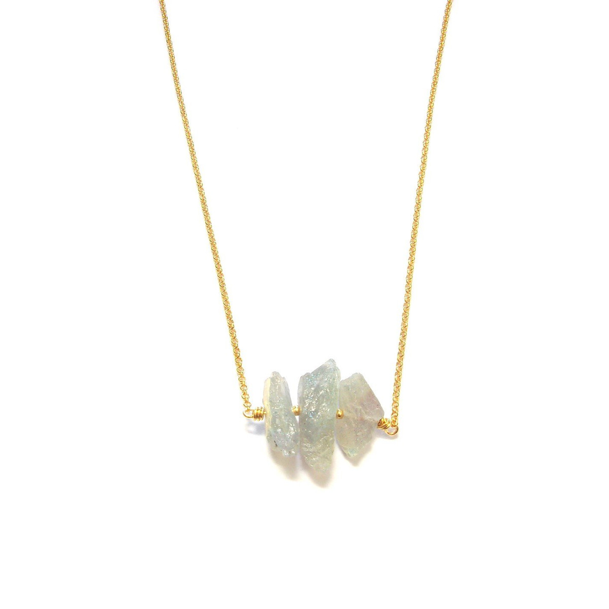 Collier Pierres Brutes Labradorite - vue 2