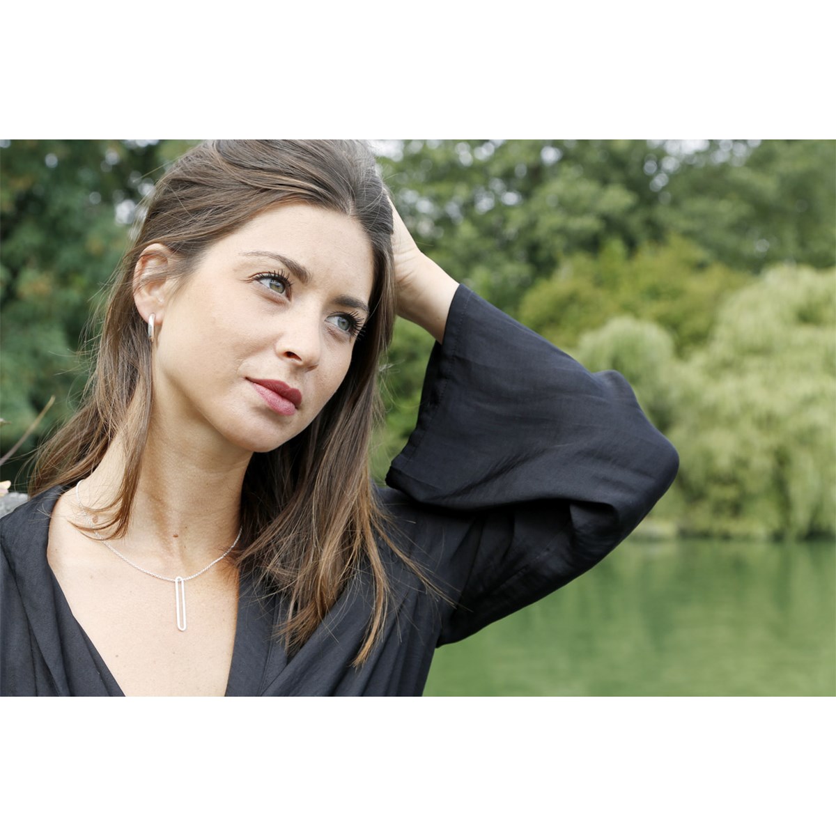 Boucles d'oreilles créoles clip en argent 925, 5.4g, Ø20mm - vue V2