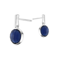 Boucles d'oreilles percées Intemporels en argent 925, bleues, 5g