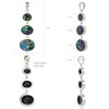 bijoux  3 cabochons Pendentif  Nacre abalone Argent massif forme ovale femme - vue V2