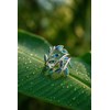 Bague artisanale nacre abalone pétales floraux argent 925 | Collection Zelira ADEN - vue V3