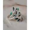 Bague artisanale nacre abalone pétales floraux argent 925 | Collection Zelira ADEN - vue V4