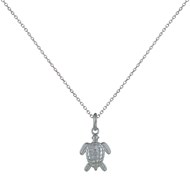 Collier Argent Rhodié Tortue des Galápagos