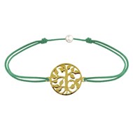 Bracelet Lien Arbre de Vie Plaqué Or - Vert