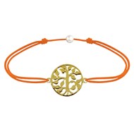 Bracelet Lien Arbre de Vie Plaqué Or - Orange