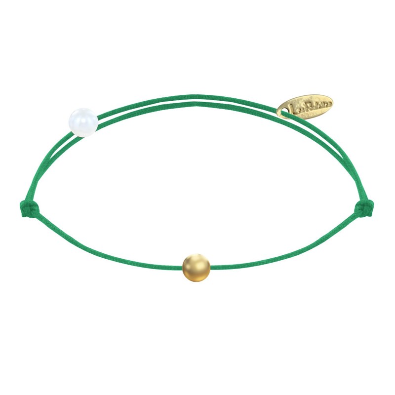 Bracelet Lien Petite Perle Plaqué Or - Classics - Vert