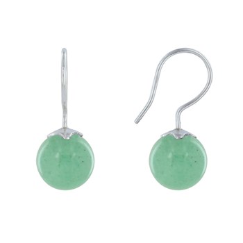925 Sterling Silver Earrings Aventurine Beads