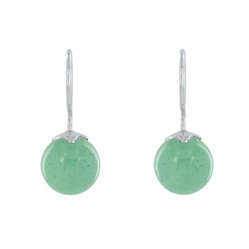925 Sterling Silver Earrings Aventurine Beads