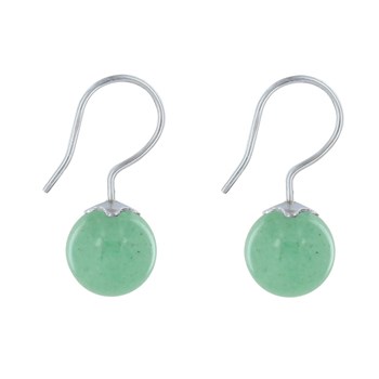 925 Sterling Silver Earrings Aventurine Beads