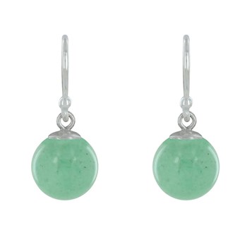 925 Sterling Silver Earrings Aventurine Beads
