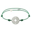 Bracelet Lien Médaille Argent 925 Ronde Rose des Vents - Vert - vue V1