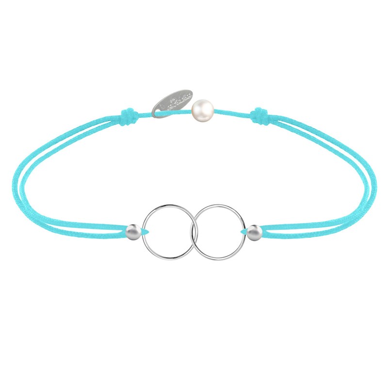 Bracelet Lien Argent Anneaux Toi et Moi - Classics - Turquoise