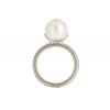Bague Argent 925 Rhodié Perle de Culture Blanche et son Strass - vue V3