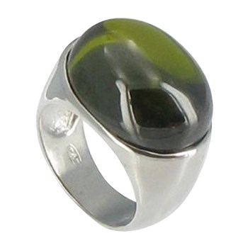 Bague Miroir Verte Argent 925 et Zirconium