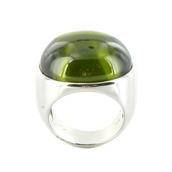Bague Miroir Verte Argent 925 et Zirconium