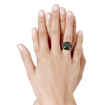 Bague Miroir Verte Argent 925 et Zirconium